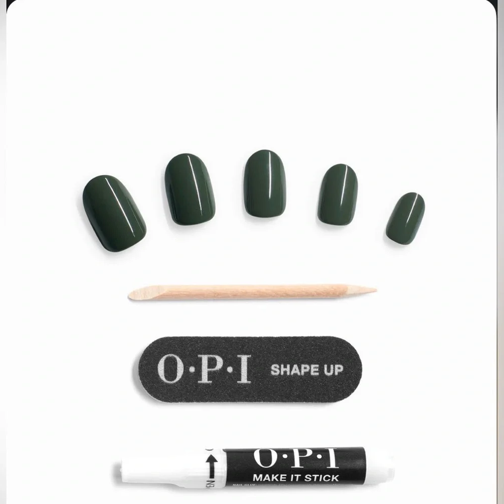 OPI On Point Press-On Nail Kit Suzi the First Lady of Nails Dark Green